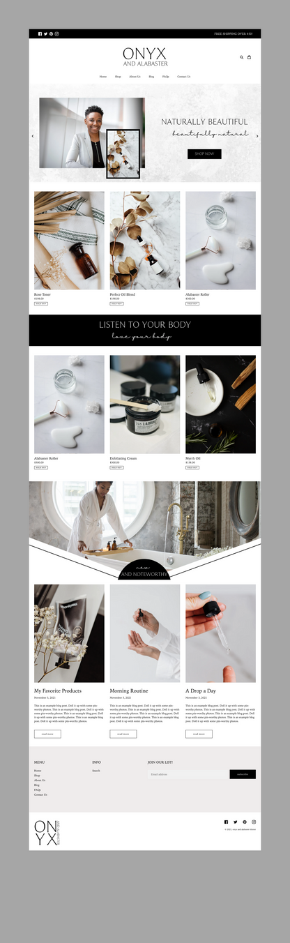 Clean Shopify Theme | Onyx and Alabaster