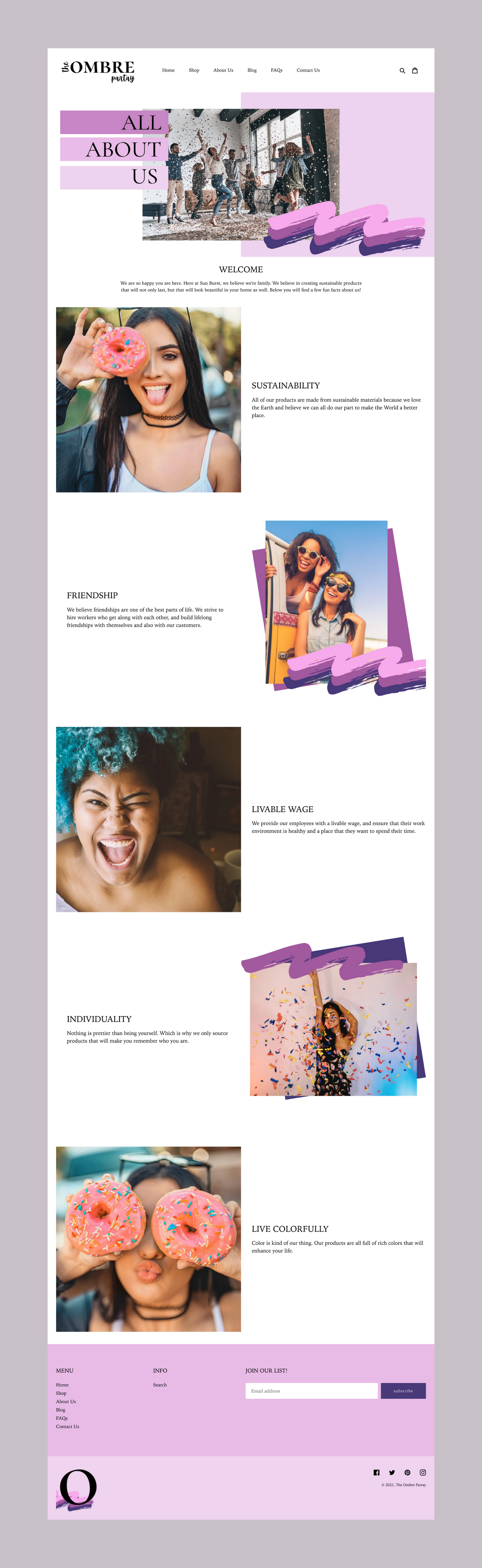 Colorful Shopify Theme | The Ombre Partay